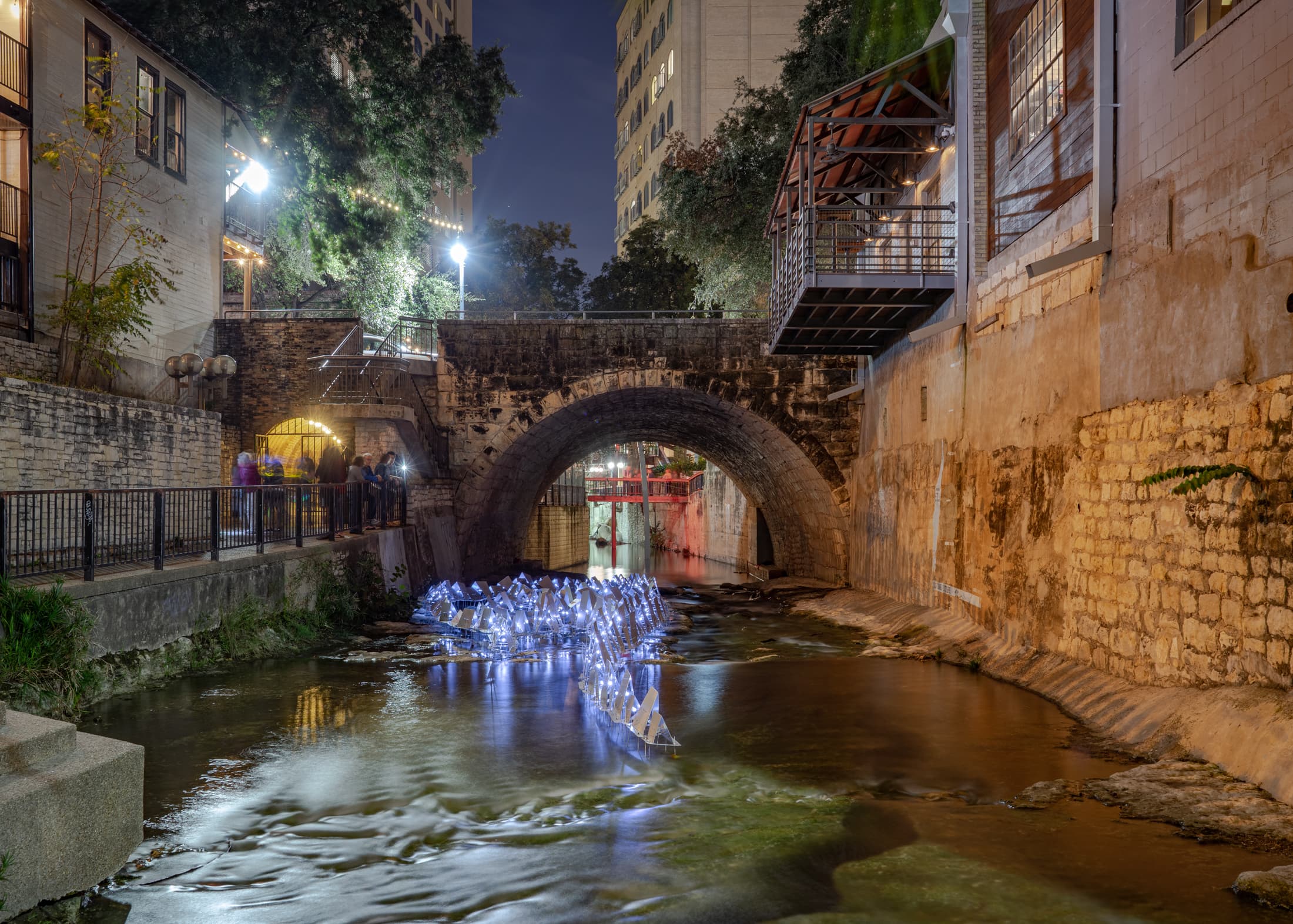 Light Sculpture in Waller Creek